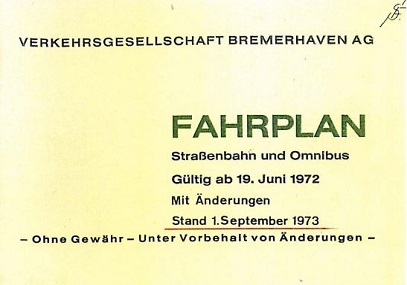 Fahrplan 1972